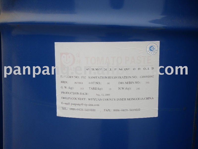 Tomato paste 2010 crop 36/38CB