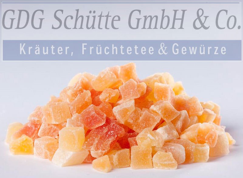 Diced papaya pcs. (sugared) 5mm