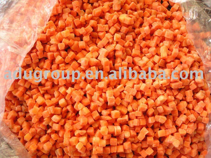 Frozen carrot dices