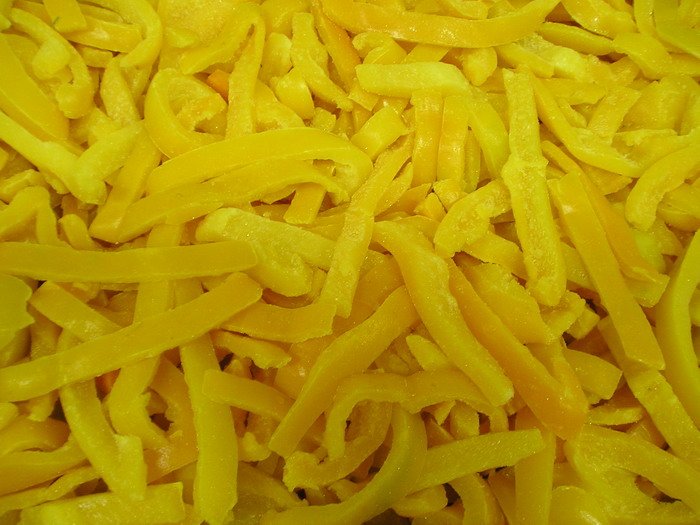 frozen yellow pepper sliced