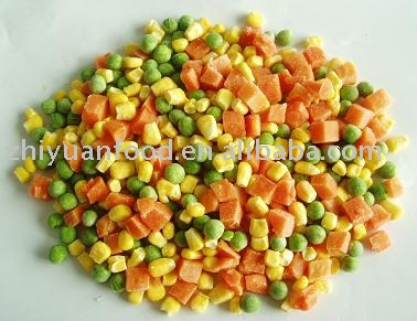 Frozen mixed vegetables (IQF,carrot dices,green pea,sweet  corn s)