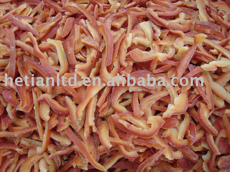 IQF red bell pepper shreded