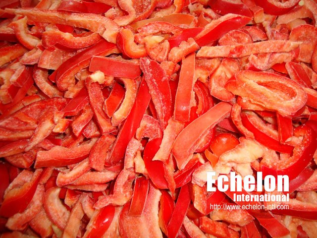 IQF red bell pepper strips