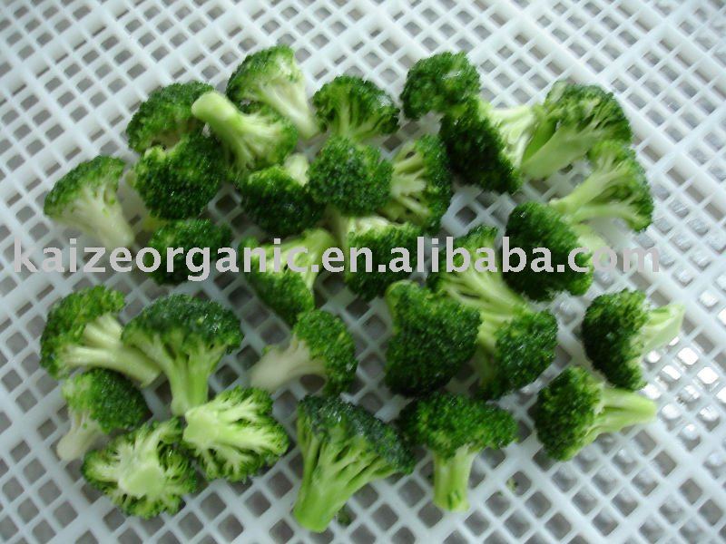 Organic broccoli florets, frozen vegetable