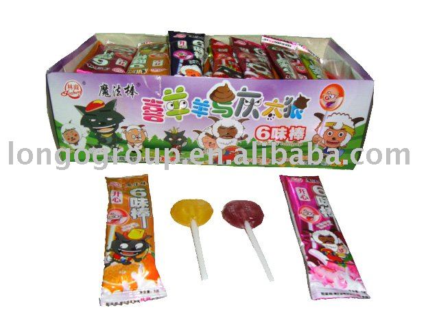 Hard  flat   fruit   lollipop 