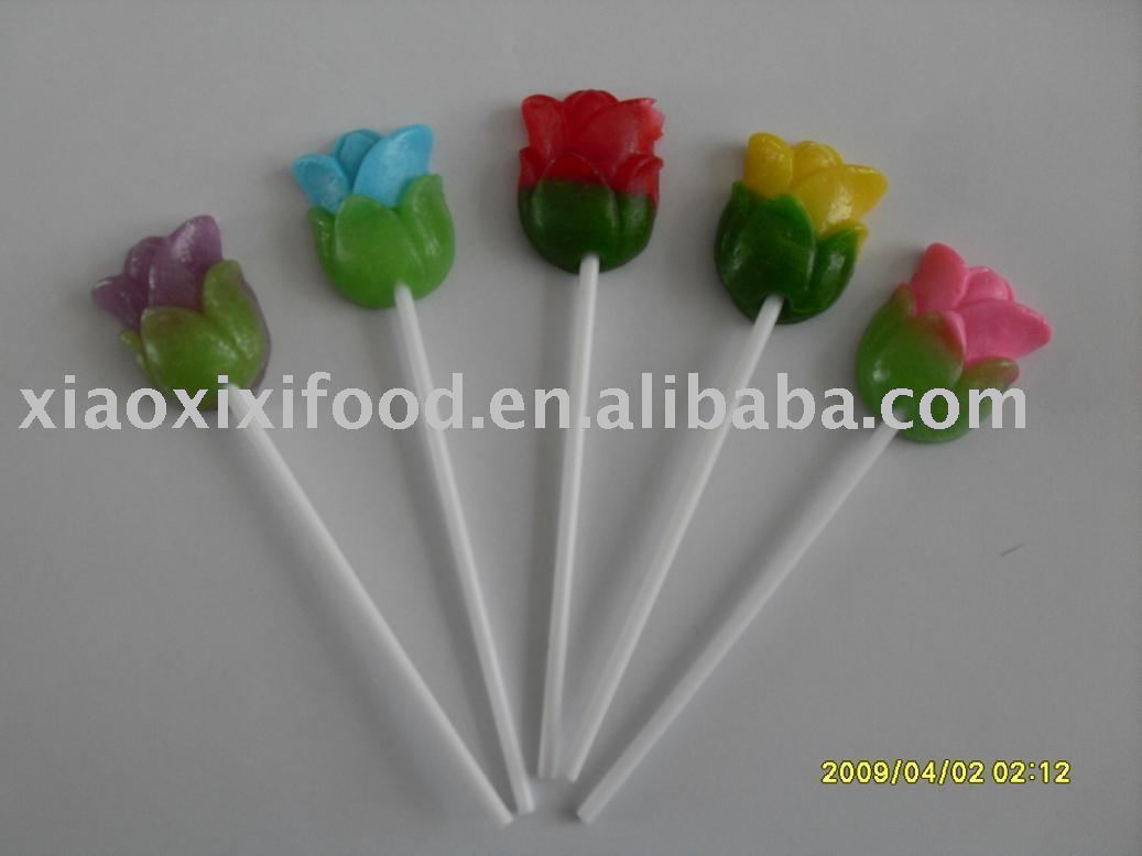  color ful rose shape lollipop