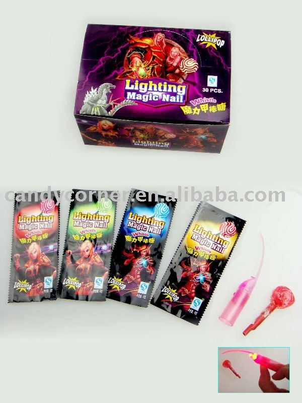 Lollipop with lighting finger