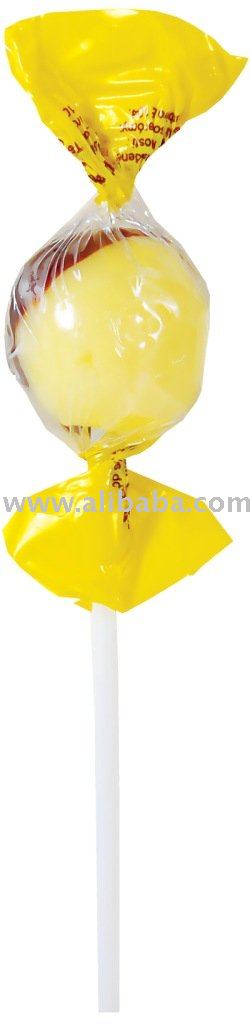Chocolate and banana flavoured lollipop