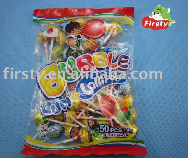 Pin pop lollipop with bubble gum products,China Pin pop lollipop with ...