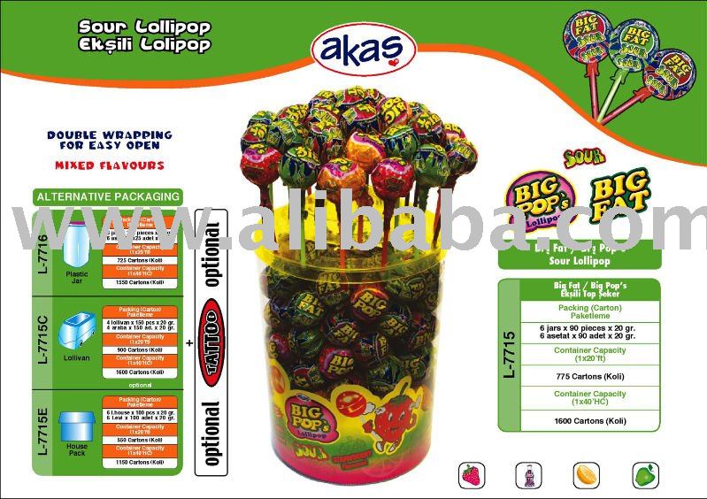 BIG POP S   BIG FAT SOUR FRUITY LOLLIPOP