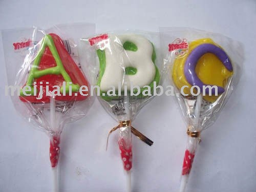 letter shape lollipop