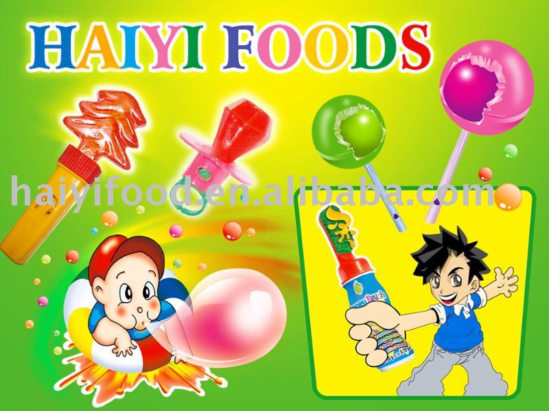 yogurt lollipop with bubble gum