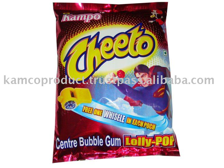 Lollipop bubble gum center (Cheeto)