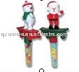skiing santa with fruit candy