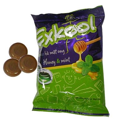 Ex-kool hard candy in plastic bag 108g honey-mint flavour