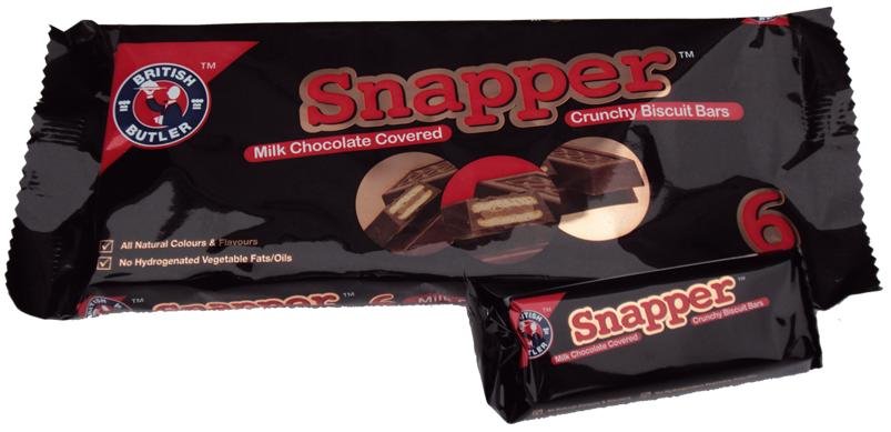 British  Butler  Snapper 6 Pack Milk Chocolate Covered Crunchy Biscuit