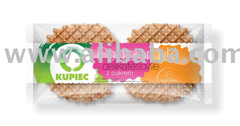 round waffers with  sugar , without  sugar , with toffii and  peach  youghurt
