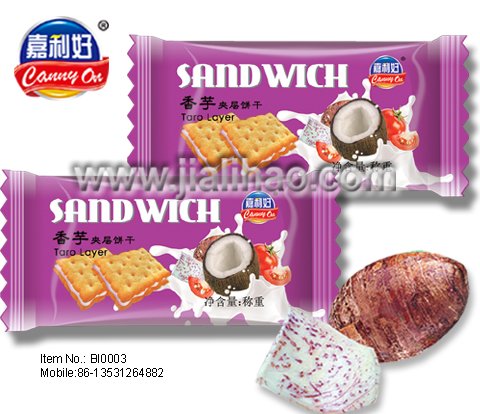 tomato  taro  coconut  flavours sandwich biscuit