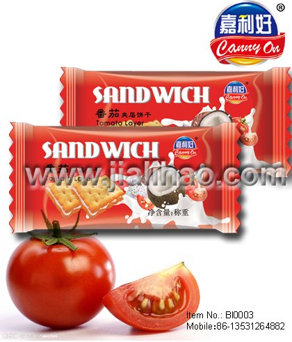 sandwich biscuit of tomato & taro & coconut flavor