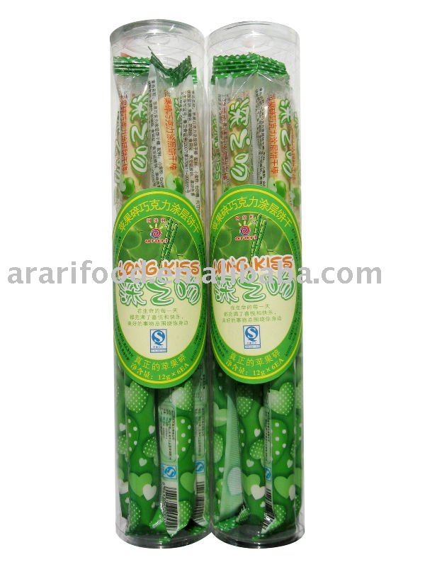 Chocolate Coated Stick Biscuits (Big type) Apple flavor