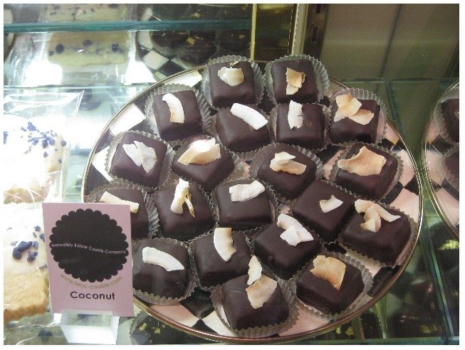 dark rich  chocolate  fudge brownie-Enrobed  Coconut 