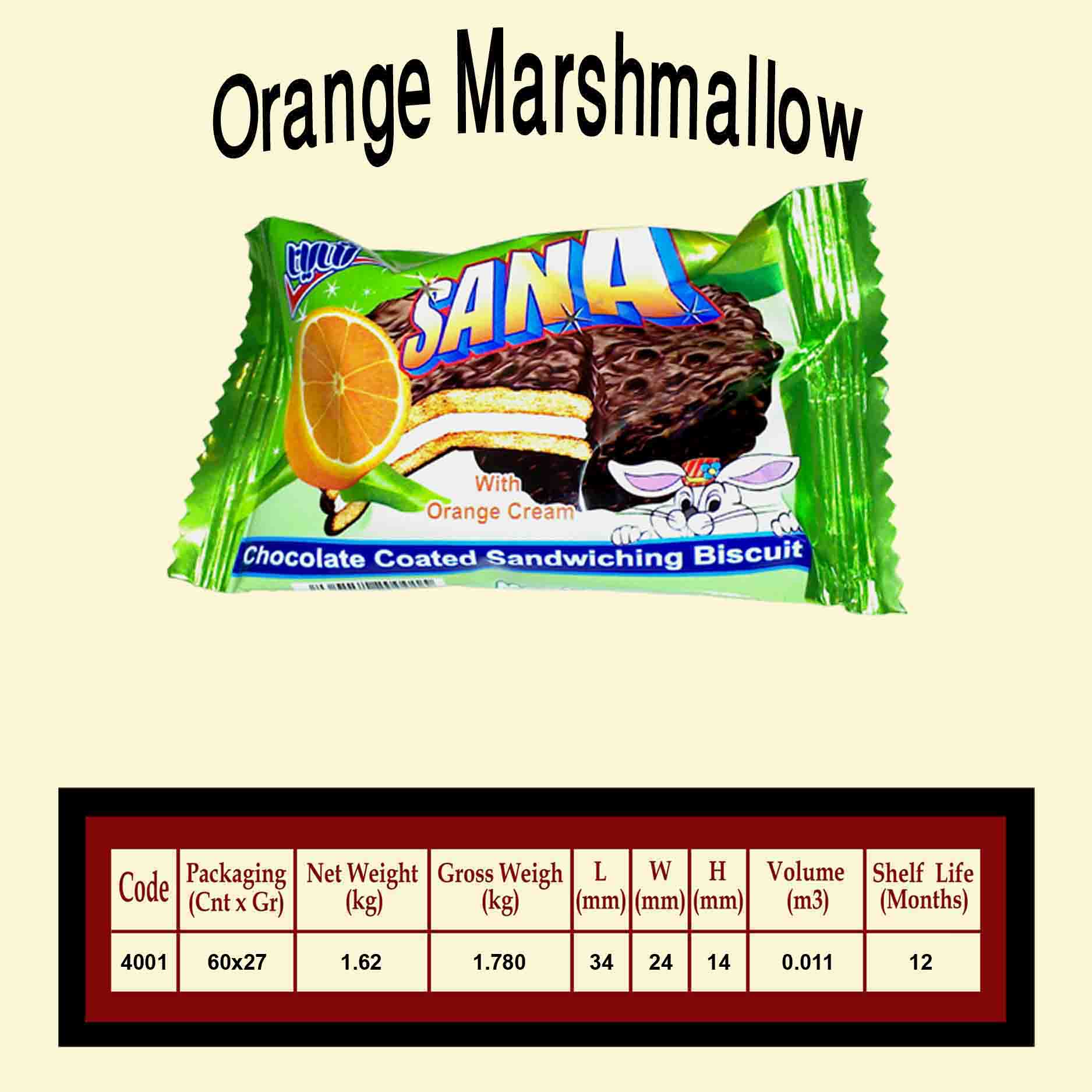 Orange Marshmallow (Sana) Biscuit