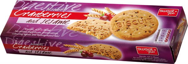 DIGESTIVE biscuits with cranberries and sesame 155 g
