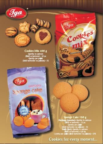 sponge cakes, cookies mix