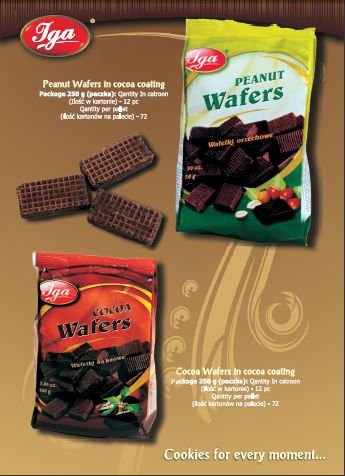 cocoa wafers with cocoa coating
