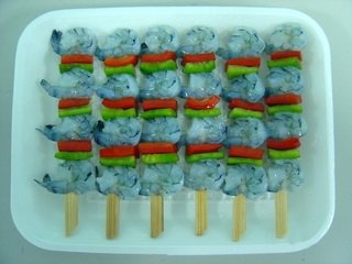 Black Tiger shrimp and Vegetable skewer