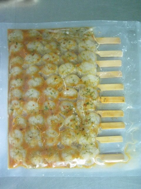 vannamei shrimp skewer with sweet chili sauce