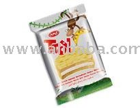 Marshmallow Sandwich Biscuits With Banana Flavour Covering