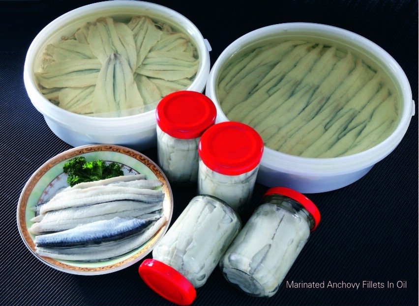seafood-marinated anchovy fillets in oil