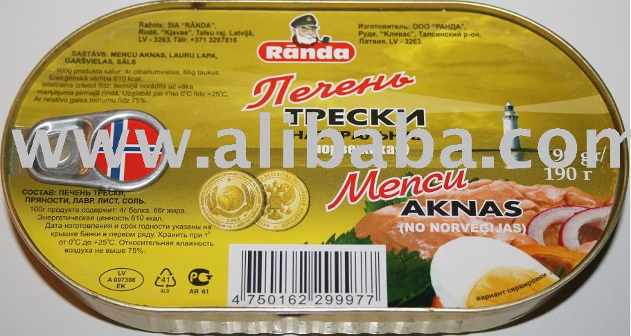 Cod liver oil with cod liver (canned fish food)