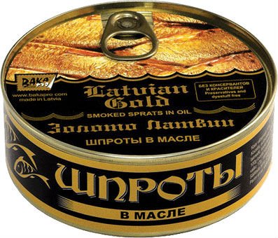 Canned smoked baltic herring in oil