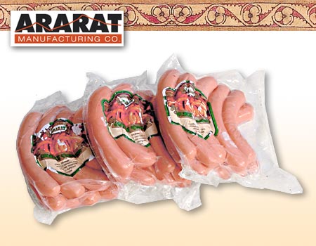 boiled sausages - In natural cover