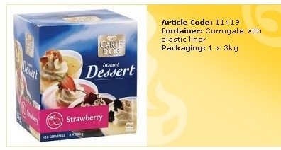 CARTE D'OR Strawberry Instant Dessert 1 x 3kg
