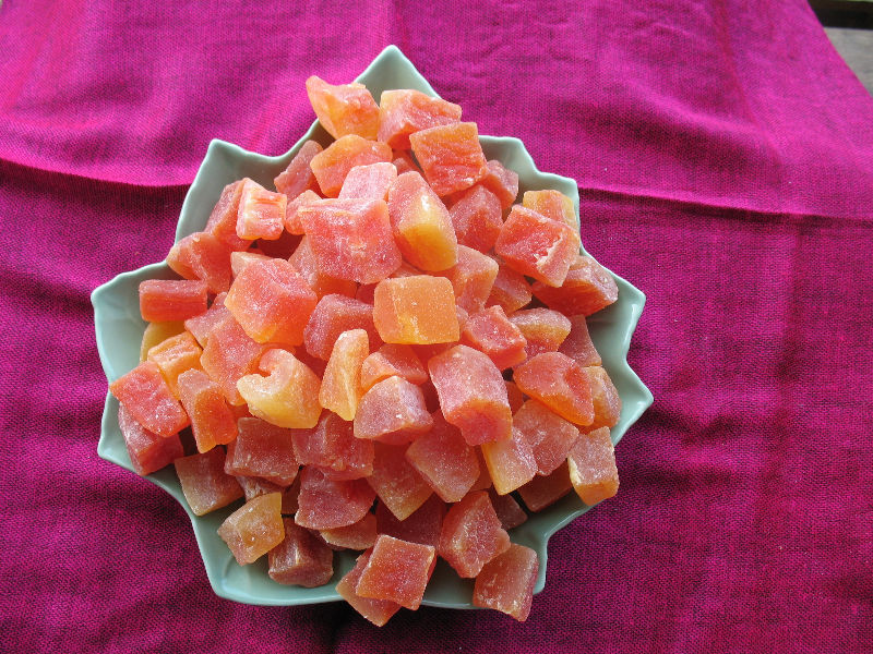 Dried fruit in plastic PET cosmetic jar