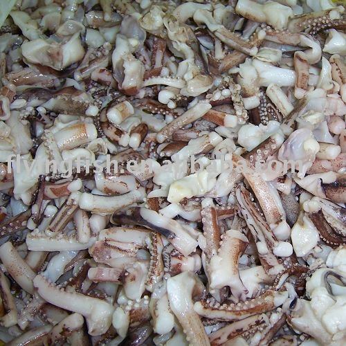 Squid tentacles strips before glaizng