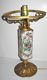 BEST ANTIQUE MOSER  ENAMEL  ROSE ART GLASS PEG OIL LAMP