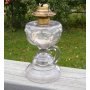 ANTIQUE SUN PURPLE GLASS OVAL PEANUT OIL FINGER LAMP