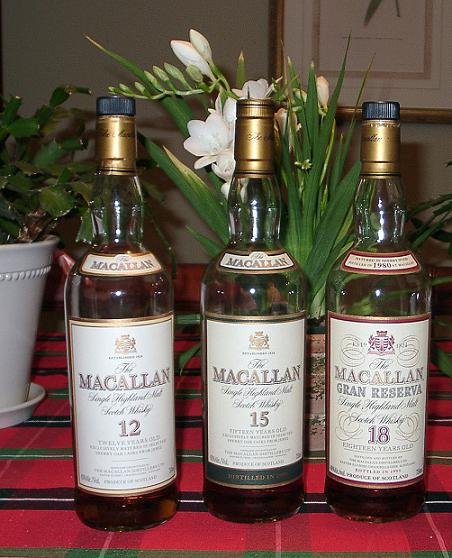 Macallan Scotch 12, 15, 18 Yrs Old- 750ml