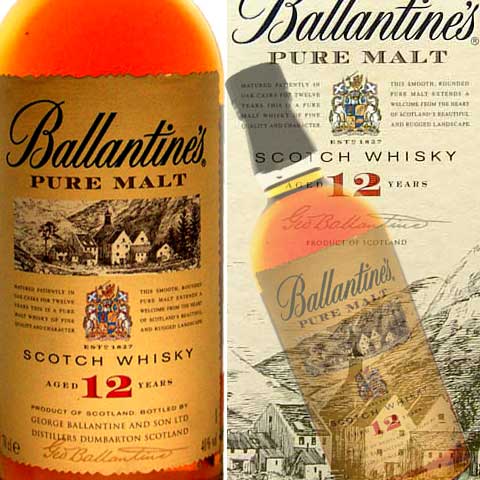 Ballantines 12 y.o. round bottle/white GBX  Whisky 