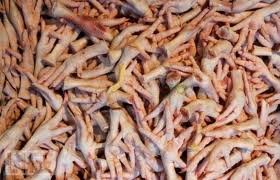 Frozen chicken paws and feet