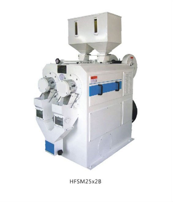 HFSMx2 Series Horizontal Parallel Connection Double (Line) Emery Roll er Jet Air Rice Whitener