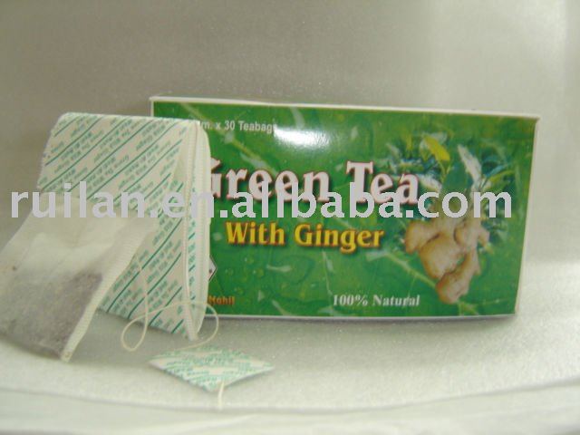 Green Tea bag with Ginger (fanning):2g*25bags/box , 48boxes/carton