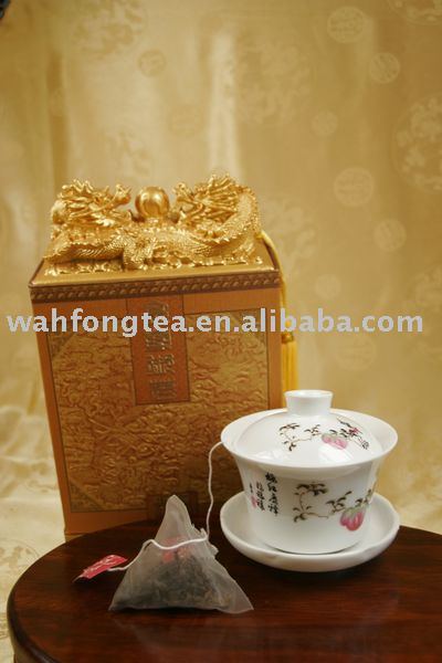 Loose Leaf Chinese Green Tea in triangle tea bags in Dragon Gift Box