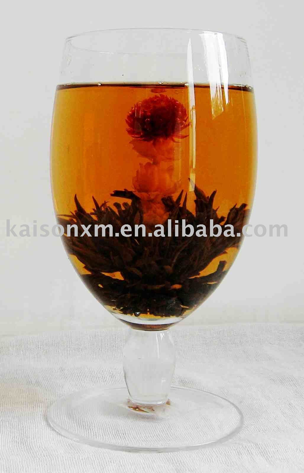 B6005 Blooming Art Tea is made of Black tea leaves, Jasmine Flower,  Globe   amaranth 