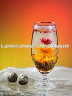 Princess Blooming Tea(Ingredients: Organic Green tea leaves, Merigold,Lily,Jasmine Flower,)