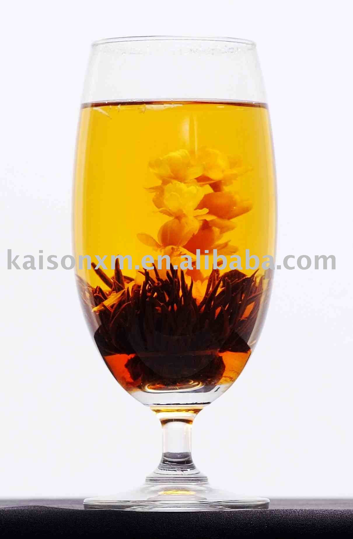 B6001 Blooming Tea/Art Tea contains Black tea leaves, Jasmine Flower, Feverfew